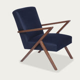 Fauteuil Retrostar - Velvet Line — Walnut stain & Navy Blue