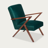 Fauteuil Retrostar - Velvet Line — Walnut stain & Hunter Green