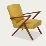Fauteuil Retrostar - Velvet Line — Walnut stain & Lemon