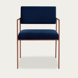 Fauteuil Cube 55 - Velvet Line — Copper & Navy Blue