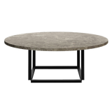Table basse Florence — Gris du Marais Marble w. Black Frame