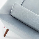 Fauteuil Supernova - Velvet Line — Walnut stain & Ice Blue