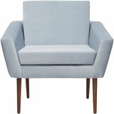 Fauteuil Supernova - Velvet Line — Walnut stain & Ice Blue