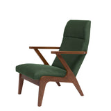 Fauteuil Apollo - Velvet Line Premium — Walnut stain & Khaki Green