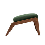 Pouf Apollo -Velvet Line — Walnut stain & Khaki Green