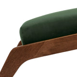 Pouf Apollo -Velvet Line — Walnut stain & Khaki Green
