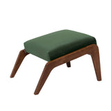 Pouf Apollo -Velvet Line — Walnut stain & Khaki Green