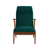 Fauteuil Apollo - Velvet Line — Walnut stain & Hunter Green