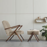 Fauteuil Retrostar - Velvet Line Premium — Walnut stain & Beige