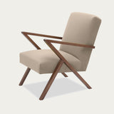 Fauteuil Retrostar - Velvet Line Premium — Walnut stain & Beige