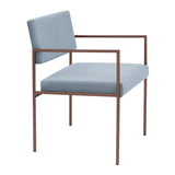 Fauteuil Cube 55 - Velvet Line — Copper & Ice Blue