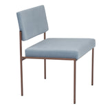 Chaise Cube 55 - Velvet Line — Copper & Ice Blue
