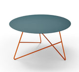 Table basse Ermione Bicolor — Bleu Zircone & Orange