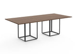 Table de diner Florence rectangulaire — Walnut w. Black Frame