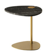 Table basse Hug — Marbre noir & Métal doré