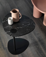 Table basse Hug — Marbre noir & Métal noir