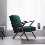 Fauteuil Retrostar - Velvet Line — Walnut stain & Hunter Green