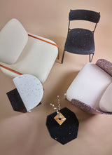 Table basse Ghan S en chêne teinté — Blanc