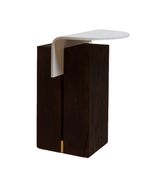 Table basse Ghan M en chêne teinté — Blanc