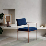 Fauteuil Cube 55 - Velvet Line — Copper & Navy Blue