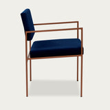 Fauteuil Cube 55 - Velvet Line — Copper & Navy Blue