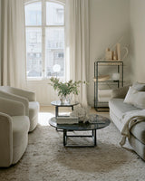 Table d'appoint Florence — Black Marquina Marble w. Black Frame