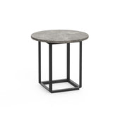 Table d'appoint Florence — Gris du Marais Marble w. Black Frame