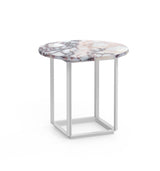Table d'appoint Florence — White Viola Marble w. White Frame