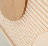 Buffet Olga — nude lacquered mdf structure, natural oak feet and handles