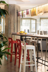 Tabouret Ombra - bar with backrest — Rouge