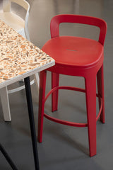 Tabouret Ombra - bar with backrest — Rouge
