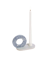 Bougeoir Otto en céramique recyclée — Bleu/Gris