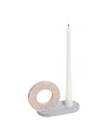 Bougeoir Otto en céramique recyclée — Rose/Bleu