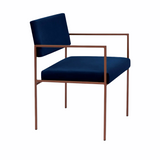 Fauteuil Cube 55 - Velvet Line — Copper & Navy Blue