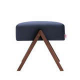 Pouf Retrostar - Velvet Line — Walnut stain & Navy Blue
