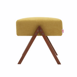 Pouf Retrostar - Wool Line — Walnut stain & Mustard