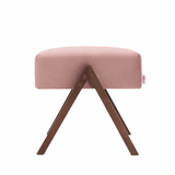 Pouf Retrostar - Velvet Line — Walnut stain & Rosa