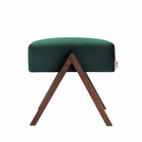Pouf Retrostar - Velvet Line — Walnut stain & Hunter Green