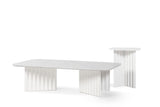Table basse Plec rectangulaire - large — Marbre Blanc