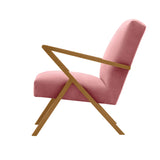 Fauteuil Retrostar - Velvet Line Premium — Oak stain & Rosa with piping