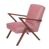 Fauteuil Retrostar - Velvet Line — Walnut stain & Rosa