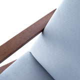 Fauteuil Retrostar - Velvet Line — Walnut stain & Ice Blue