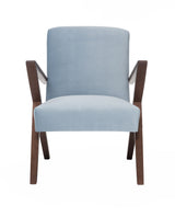 Fauteuil Retrostar - Velvet Line — Walnut stain & Ice Blue
