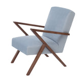 Fauteuil Retrostar - Velvet Line — Walnut stain & Ice Blue
