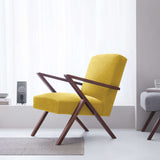 Fauteuil Retrostar - Velvet Line — Walnut stain & Lemon