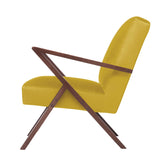 Fauteuil Retrostar - Velvet Line — Walnut stain & Lemon