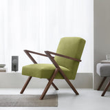 Fauteuil Retrostar - Basic Line — Walnut stain & Mustard Green