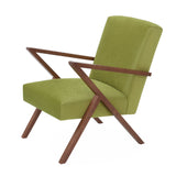 Fauteuil Retrostar - Basic Line — Walnut stain & Mustard Green