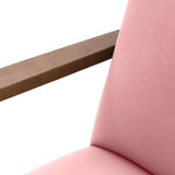 Fauteuil Retrostar - Velvet Line Premium — Walnut stain & Rosa with piping