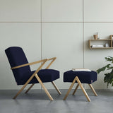 Pouf Retrostar - Wool Line — Natural & Ink Blue